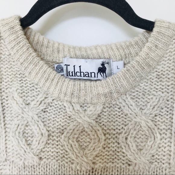 Vintage 100% Wool Cream Sheep Knit Sweater - Picture 8 of 12